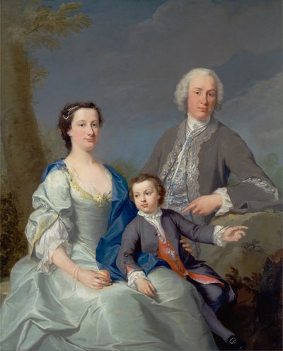 Sir Robert und Lady Smyth mit ihrem Sohn Hervey von Andrea Soldi